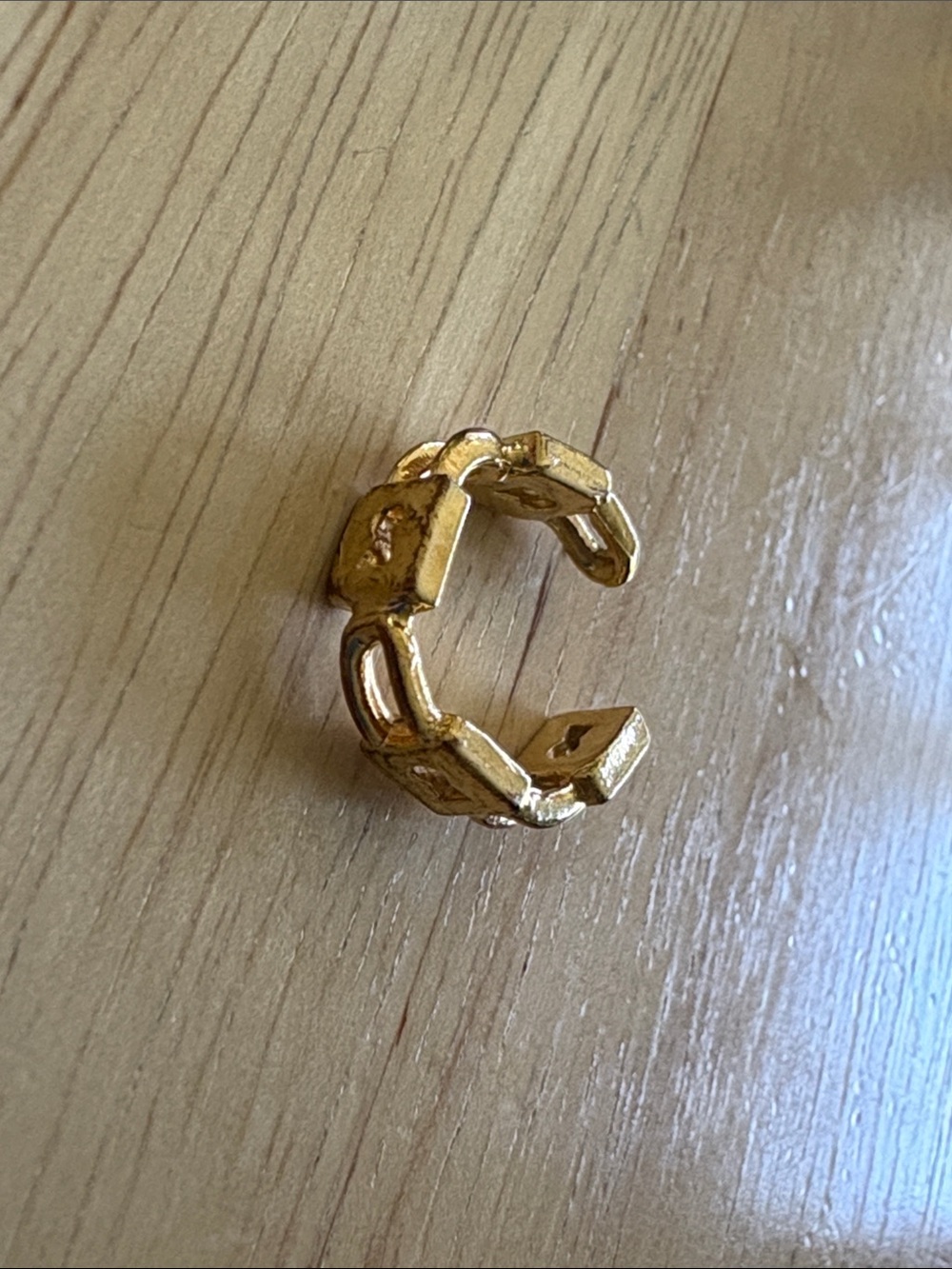 Nina Berenato Tiny Lock Midi Ring and Ear Cuff in Gold